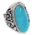 Turquoise Southwest Flower Silver Jewelry Ring Size 5-1/4 YX34236